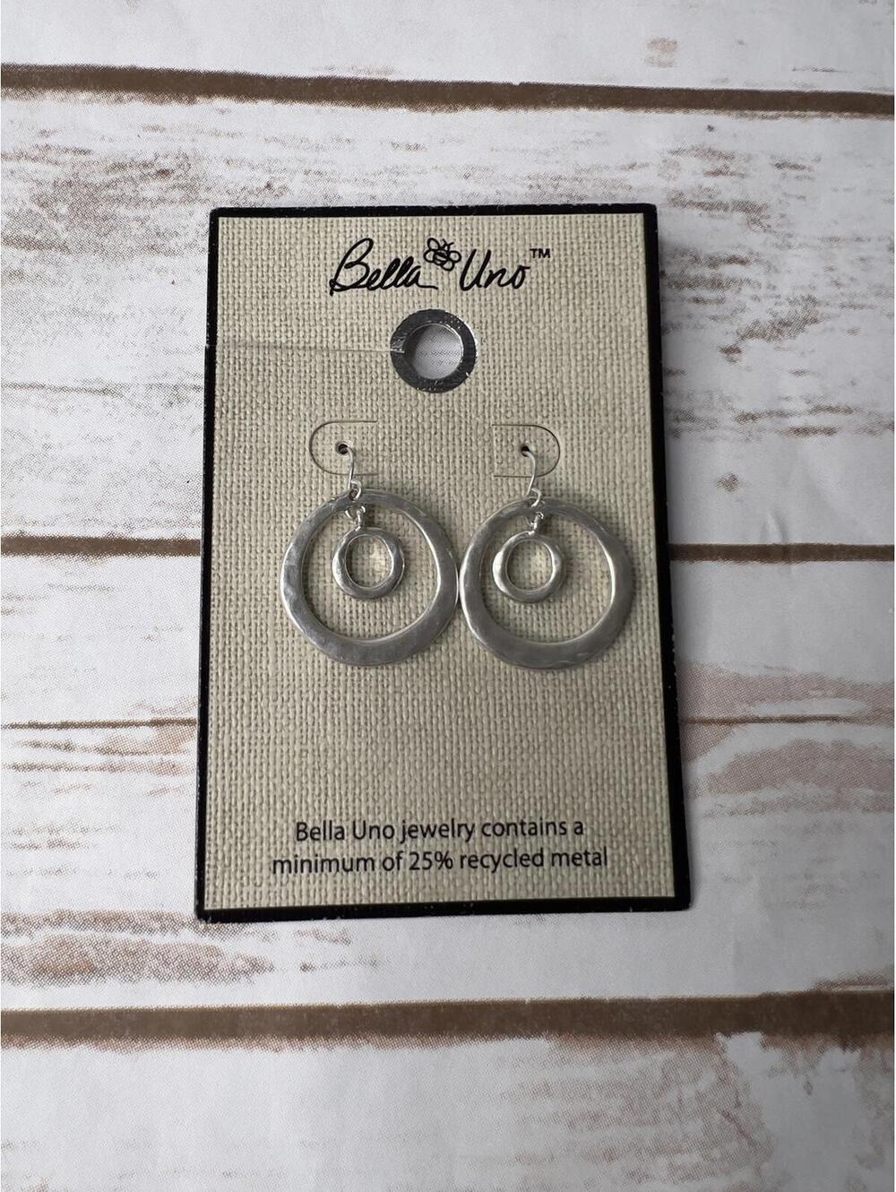 Bella Uno Sterling Silver Double Hoop Earrings